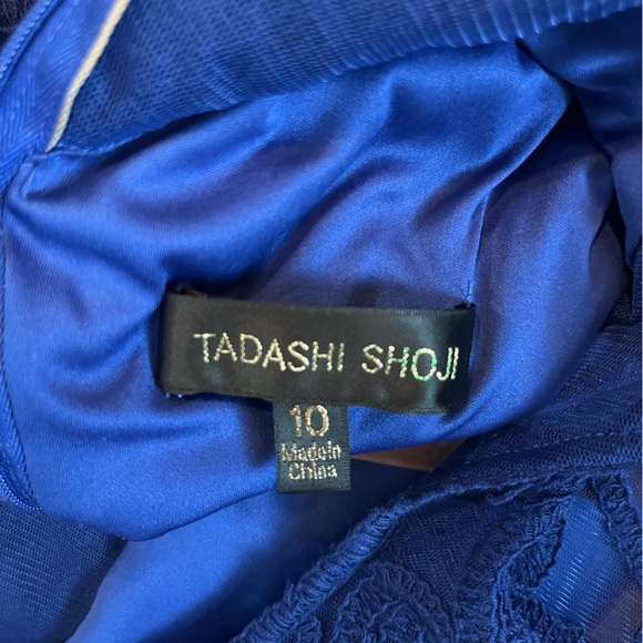 Tadashi Shoji Blue Lace A Line Fit and Flare Dress Size 10 - Picture 4 of 7